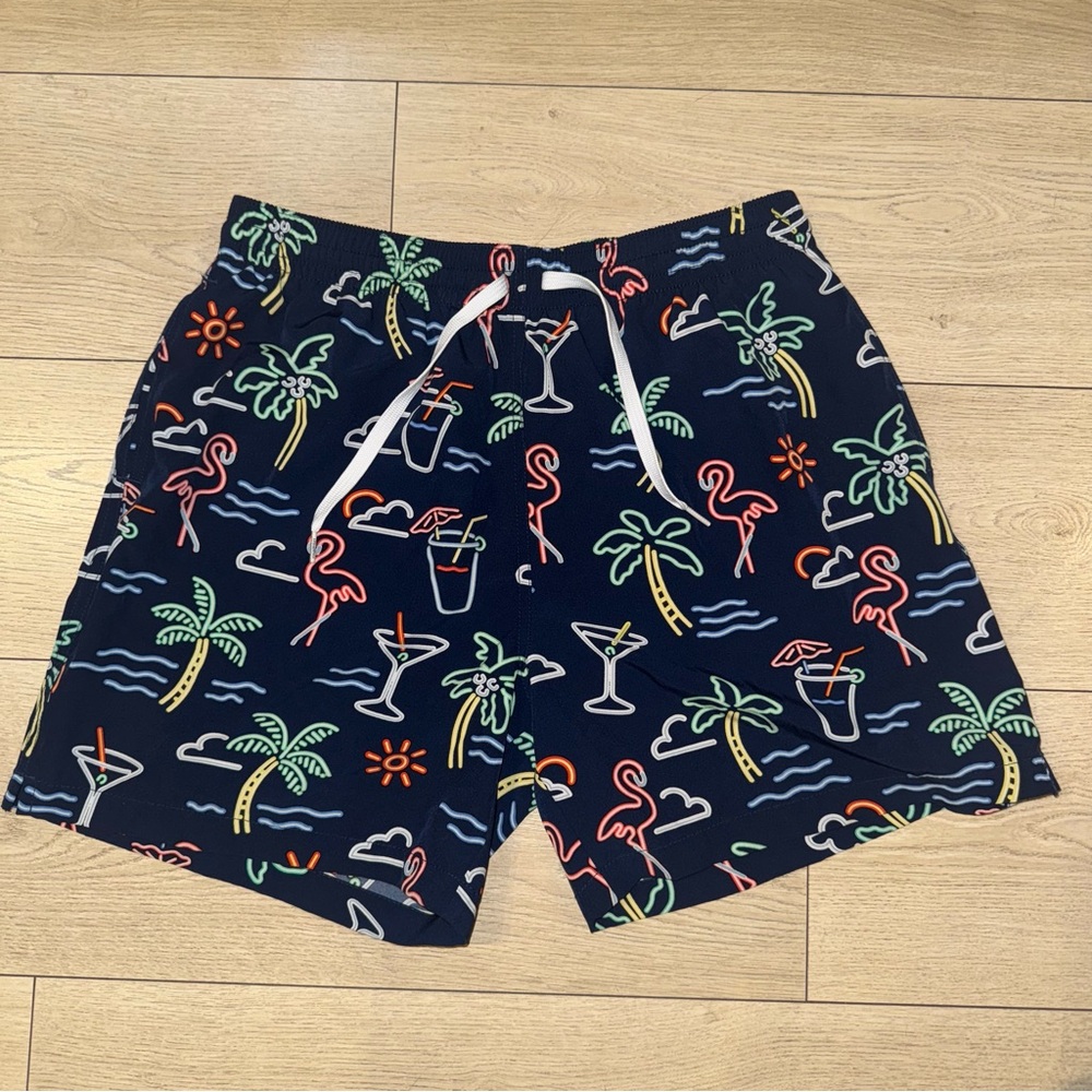 Chubbies Navy Flamingo Print Swimsuit